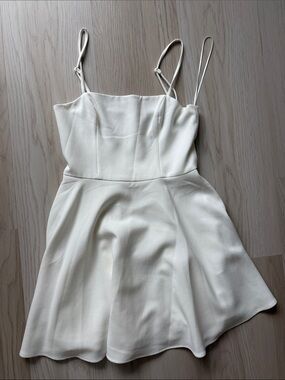 French connection Cream Spaghetti Strap Fit-and-Flare Dress Sz 4